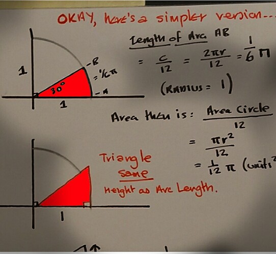 simple1areas are equal arc and triangle of same height as arc length1