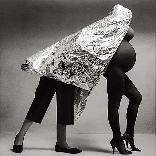 rasamaya_side_profile_of_pregnant_woman_wearing_tinfoil_clothin_10035e7b-396a-487d-a62d-6a3d2e373902